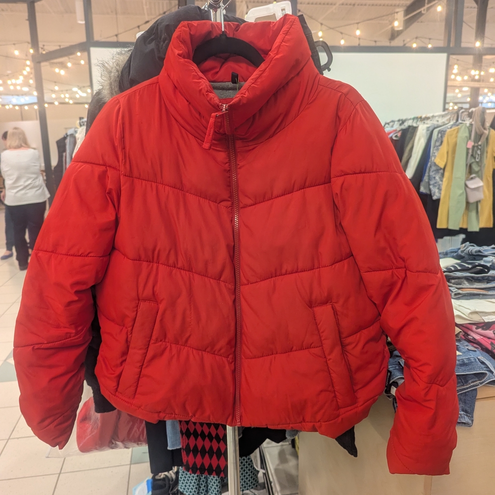 Abercrombie & Fitch Red Puffer Jacket